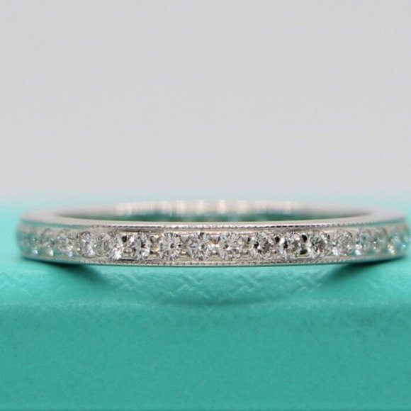 Tiffany & Co Legacy Platinum FULL DIAMOND Wedding Band Size 6.5 / 0.50 carat - Picture 3 of 10